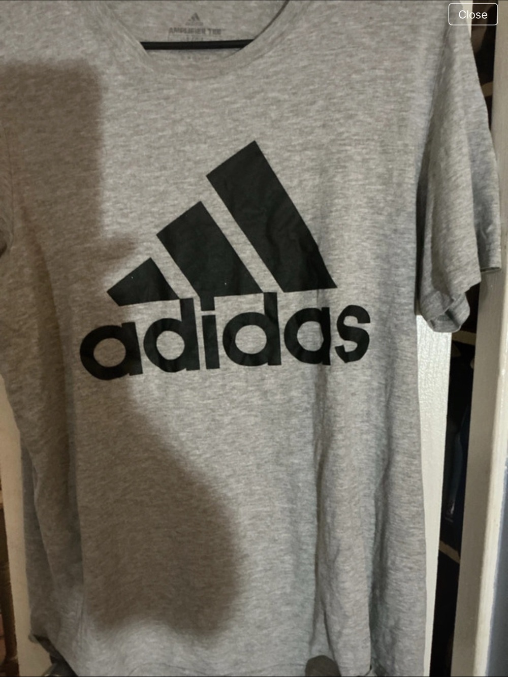 adidas Grey T-Shirt with Black Trefoil Logo